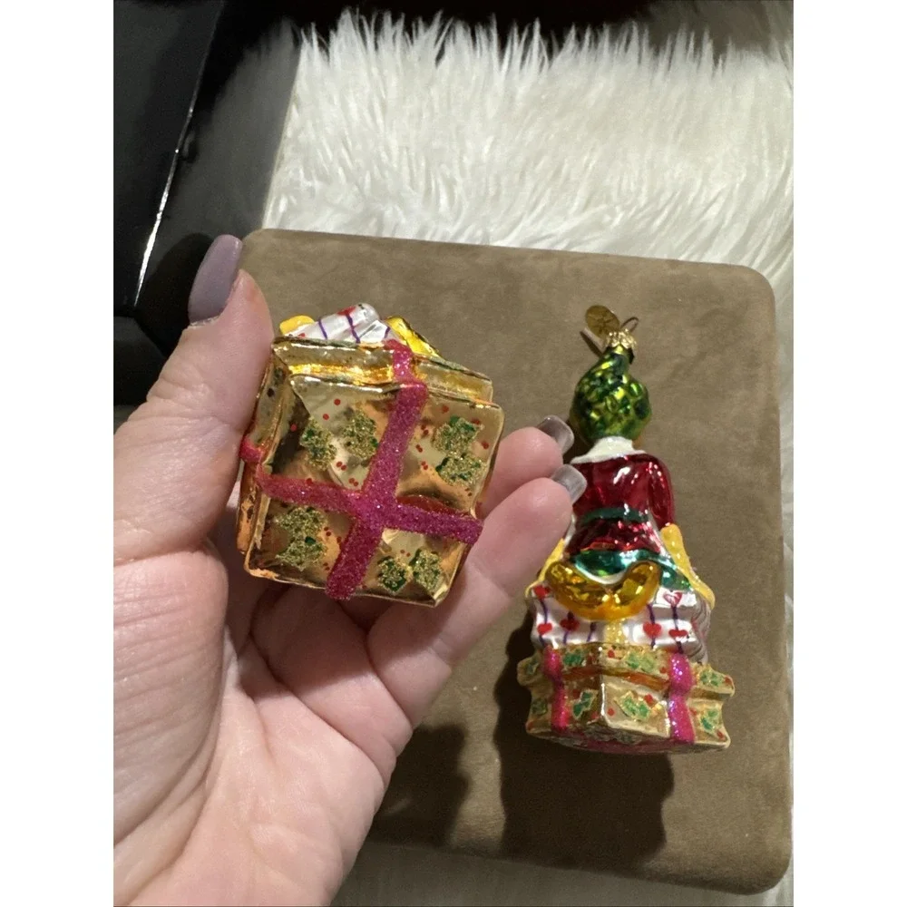christopher radko lot of 2 Mary Mischief elf christmas ornaments VNTG 2000 w box